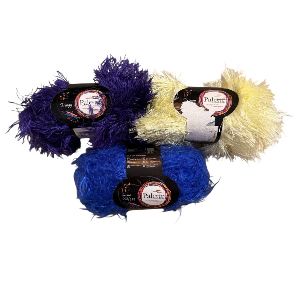 Palette Collection 3 Skeins Yarn Fringy Violet Sorbet Series 002/219 Cobalt